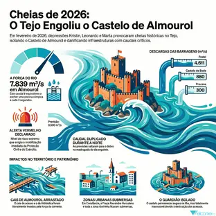 Cheias de 2026 – O Tejo Engoliu o Castelo de Almourol